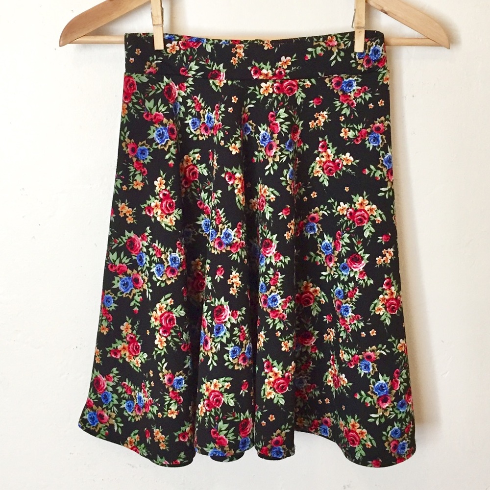 Floral Stretchy Skater Circle Skirt Ditsy Flowers
